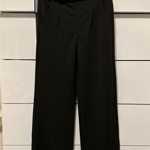 Black Wide-Leg Kids Pants with Classic Fit